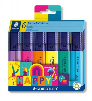 Szövegkiemelő készlet, 1-5 mm, STAEDTLER "Textsurfer® classic 364 C Happy", 6 különböző szín