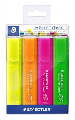 Szövegkiemelő készlet, 1-5 mm, STAEDTLER "Classic 364", 4 különböző szín